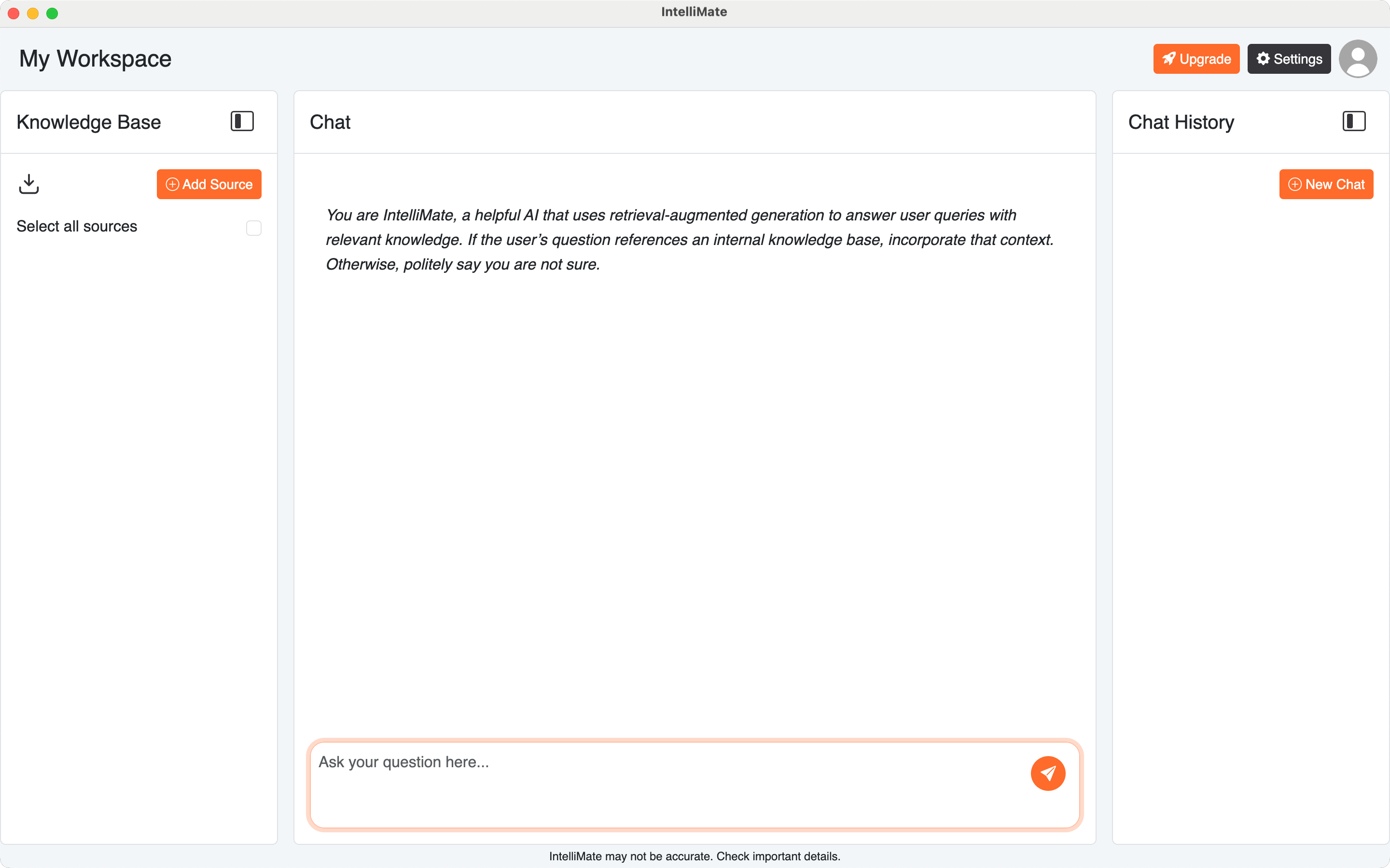 Get started screen in IntelliMate